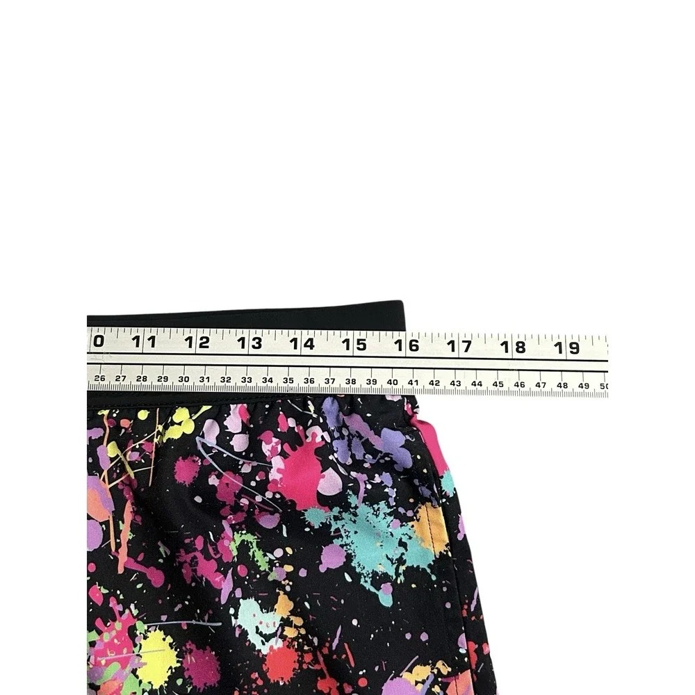 Tachuntfish THF Athletic Shorts Neon Paint  Splatter Men's Large Performance Gym